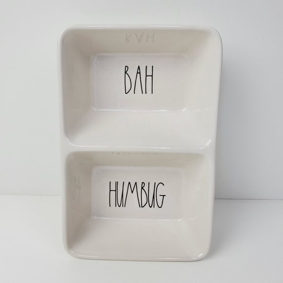 Rae Dunn Divided Serving/Condiment Tray Christmas Bah Humbug - Picture 1 of 4